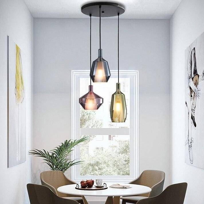 pendant light LED design with lampshade colored glass