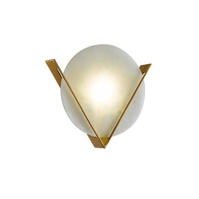 wall lamp LED design wall lamp with marble circle and gold triangle