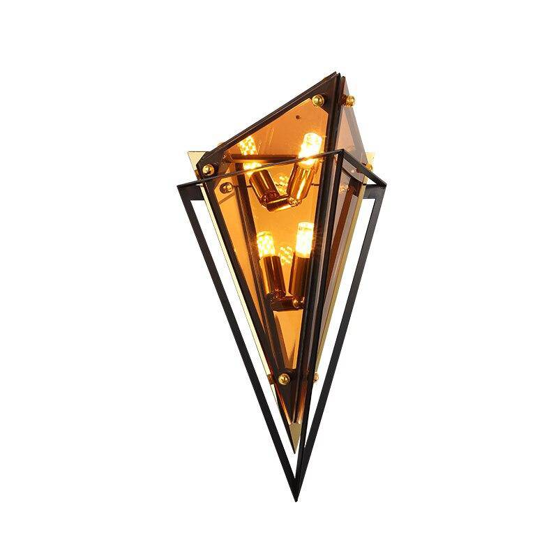 Applique murale design à LED en verre de formes triangulaires