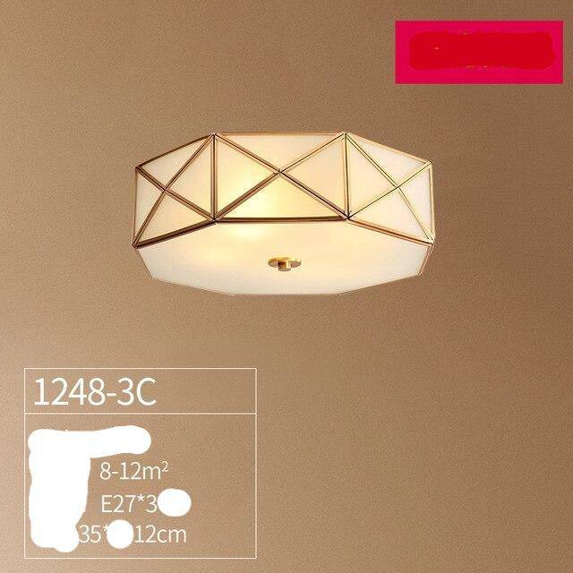 Plafonnier rétro LED doré de forme octogonale en métal