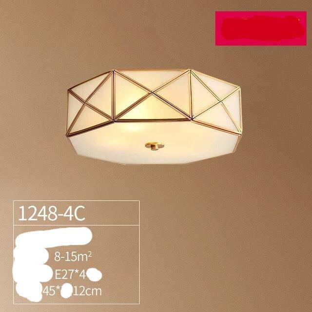 Plafonnier rétro LED doré de forme octogonale en métal