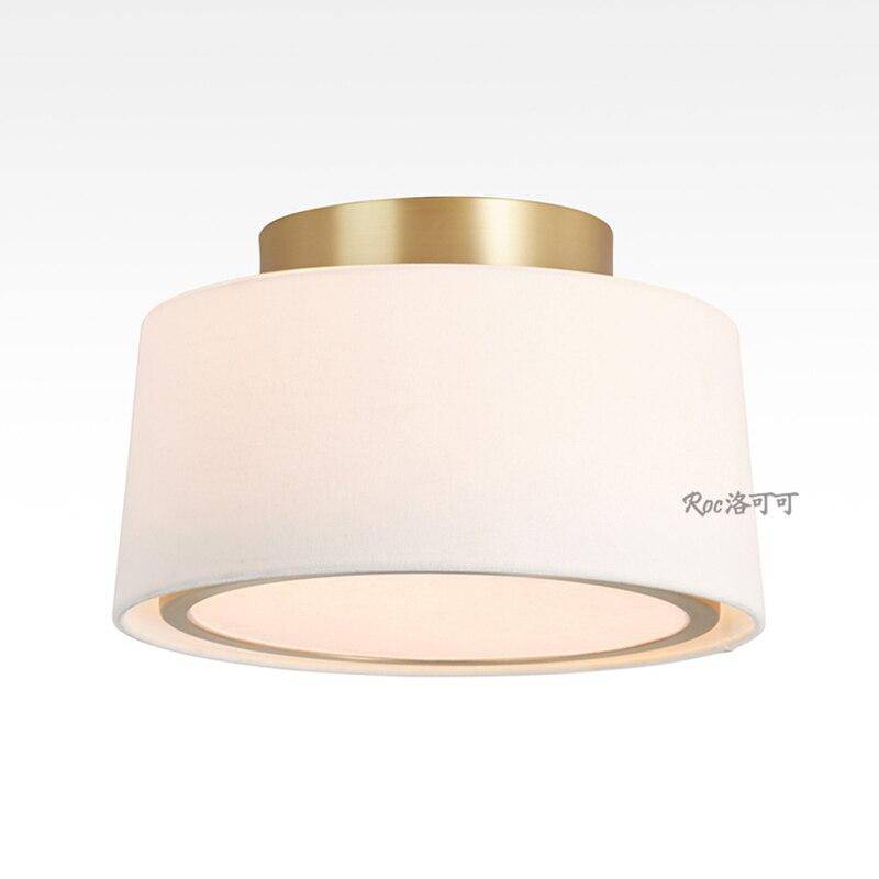 Retro LED ceiling light with white cylinder lampshade