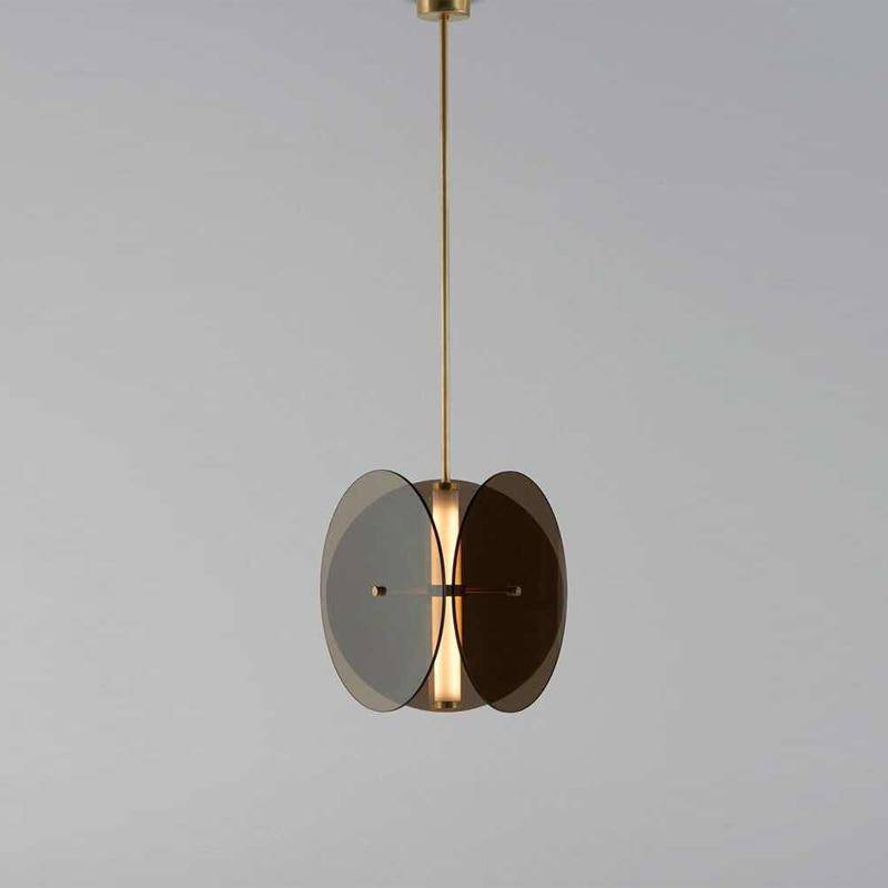 pendant light LED design with smoked glass discs