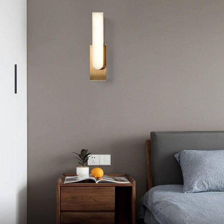 Applique murale design LED allongée avec abat-jour en marbre arrondi - vue 7 sur 10