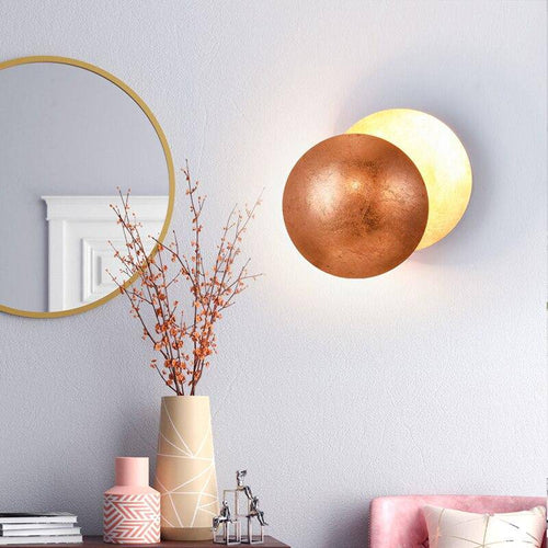 Lámpara de pared design LED con pantalla metálica de color y redondeada Lujo