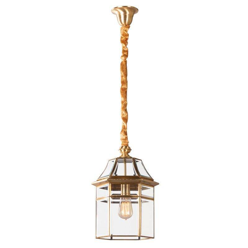 pendant light LED backlight with lampshade glass and gold metal