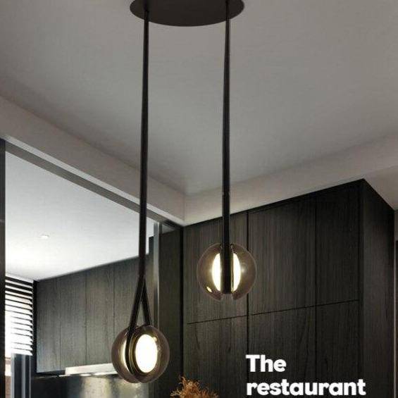pendant light LED design with glass ball coffee style