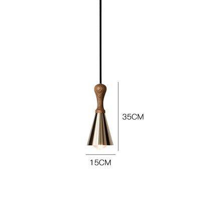 pendant light Wooden LED design with lampshade conical metal Creative