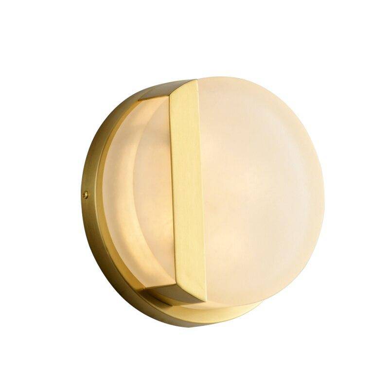 wall lamp LED wall-mounted design rounded in gold metal and marble