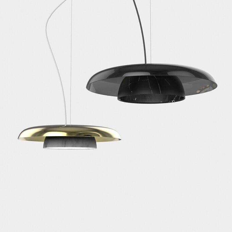 Suspension design LED en marbre blanc Home