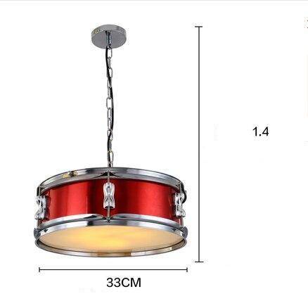 Suspension rétro LED en métal style tambour de batterie - vue 3 sur 4