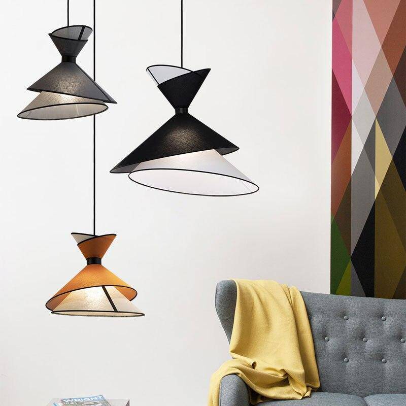Suspension design LED en métal avec abat-jour asymétrique - vue 5 sur 6