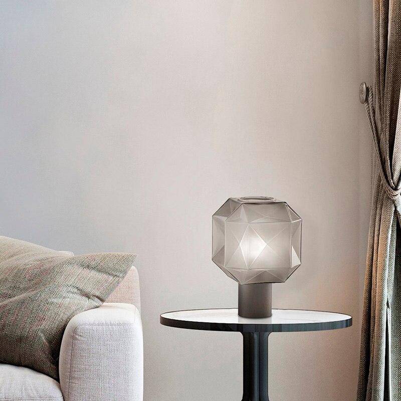 Design LED table lamp with minimalist geometric shapes