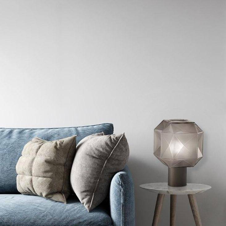 Design LED table lamp with minimalist geometric shapes