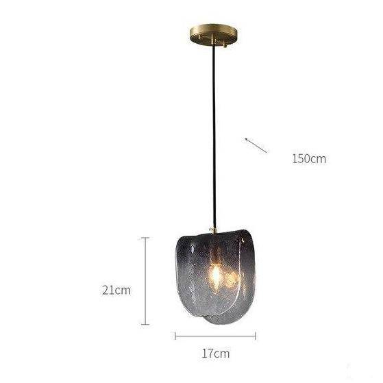 pendant light gold LED design with lampshade glass tile