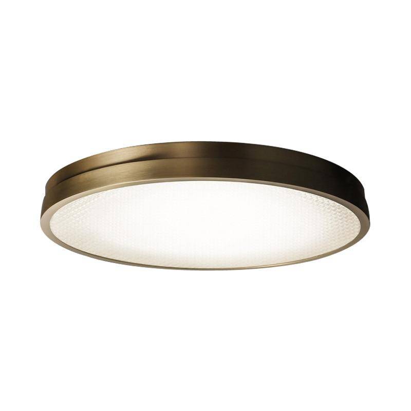 Lámpara de techo design LED redondo dorado ultrafino Loft