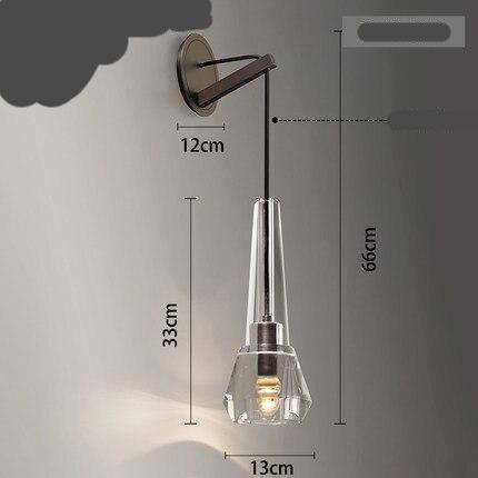 Applique murale design à LED en métal et verre cristal rétro