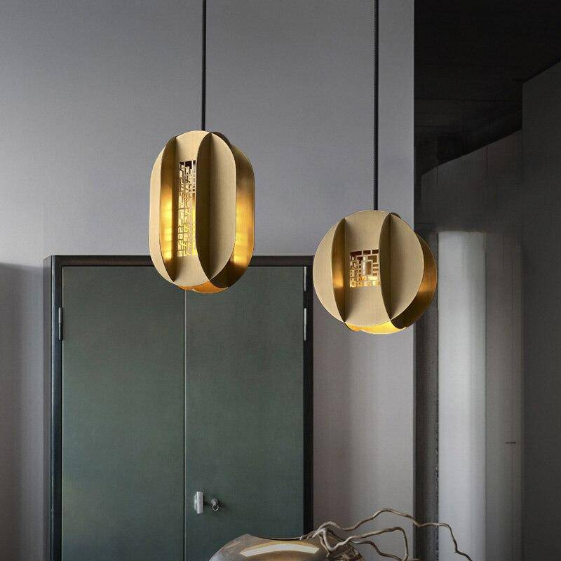 Suspension design à LED en métal arrondi luxury - vue 3 sur 7