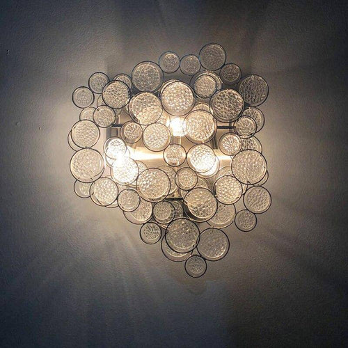 Lámpara de pared design LED con varios círculos de cristal