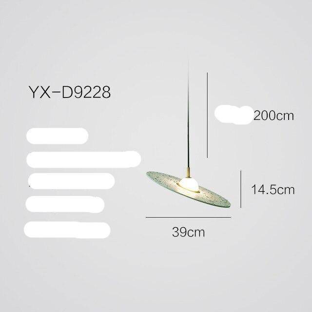 Suspension design à LED avec disque en marbre coloré