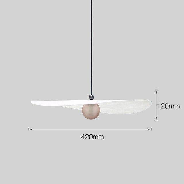 Suspension design LED avec boule métal et abat-jour blanc Line