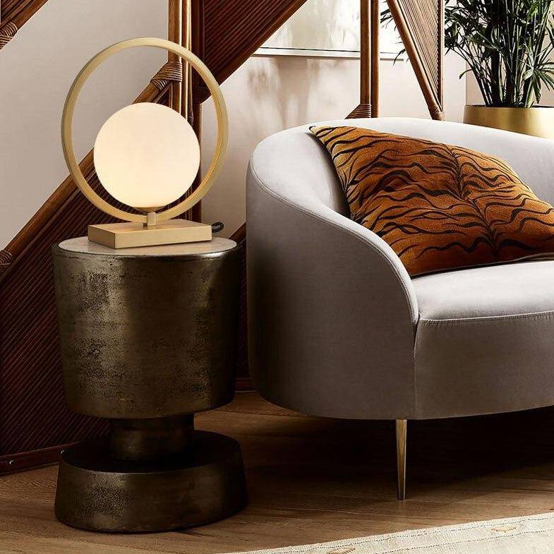 LED design table lamp with ball and gold circle Hotel