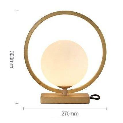 Lampe à poser design LED avec boule et cercle doré Hotel