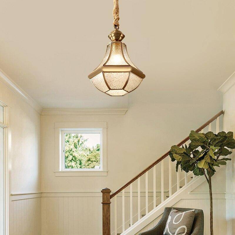 Lámpara de suspensión Balcón de oro y cristal con retroiluminación LED