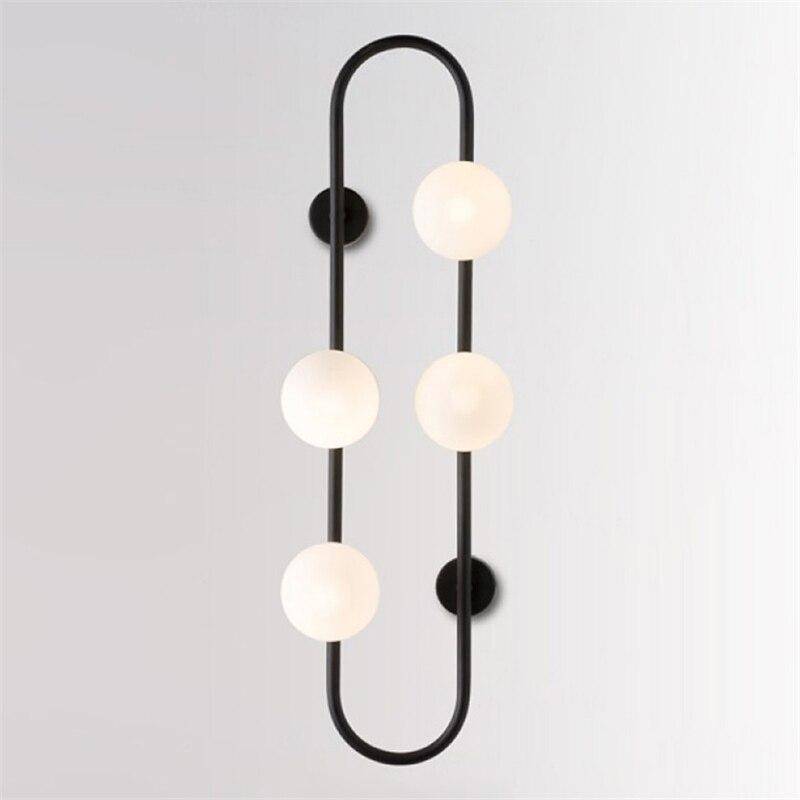 wall lamp LED design wall lamp with metal ring and glass ball