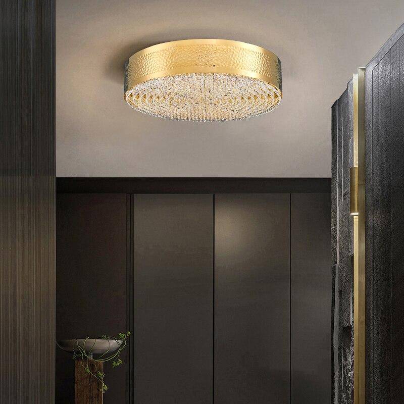 Round LED ceiling lamp with gold metal edges