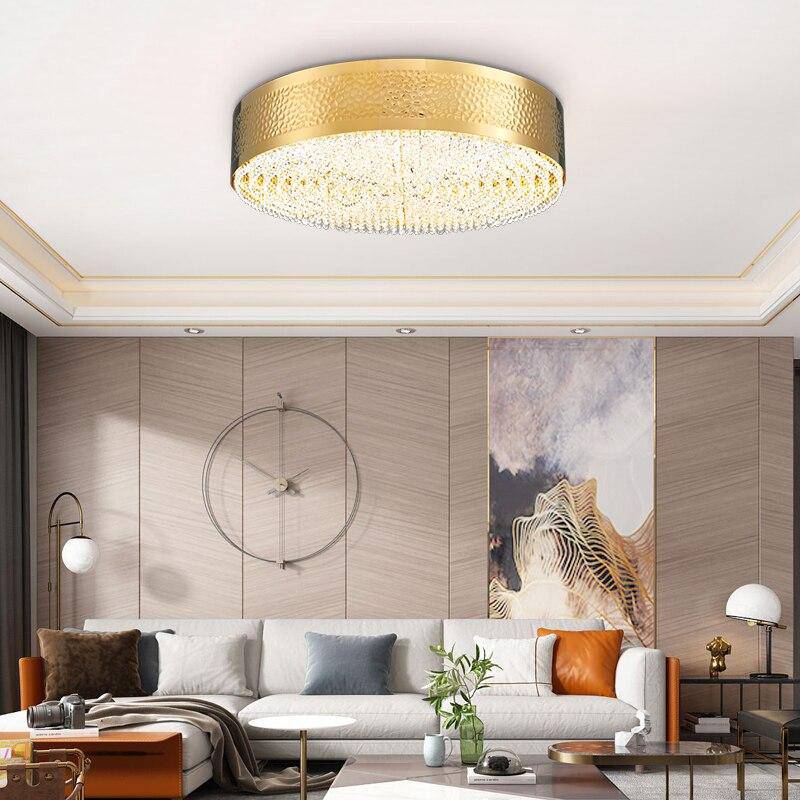 Round LED ceiling lamp with gold metal edges