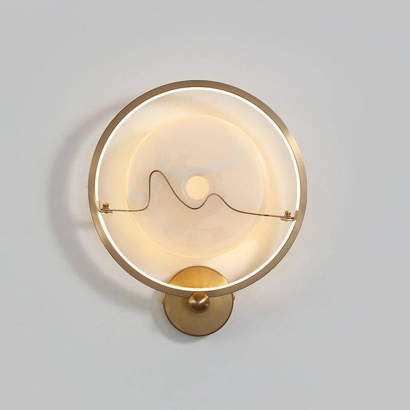 wall lamp marble LED wall design with gold circle Luxury