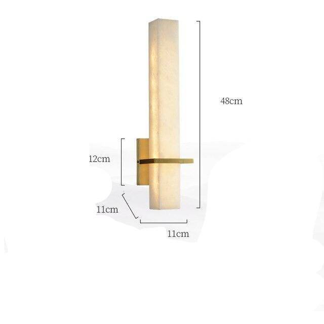 Moderno aplique LED de mármol con base dorada