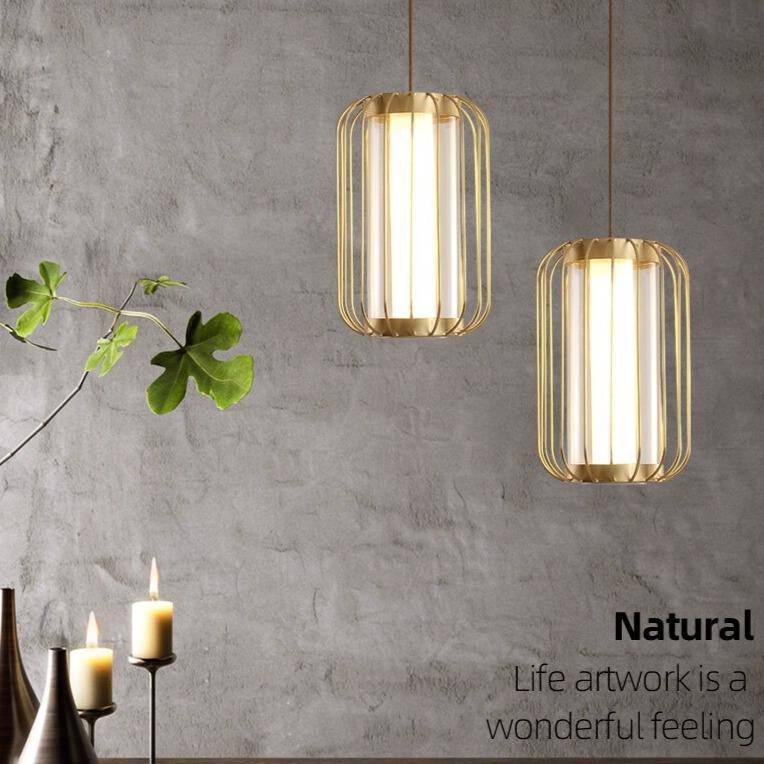 pendant light Hall metal cage LED design