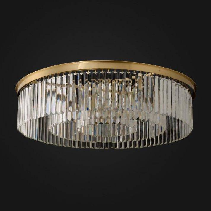 Plafonnier design LED rond en verre et cercle doré Luxury