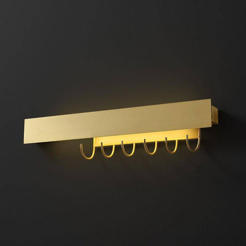 Applique murale moderne LED dorée avec crochet - vue 5 sur 7