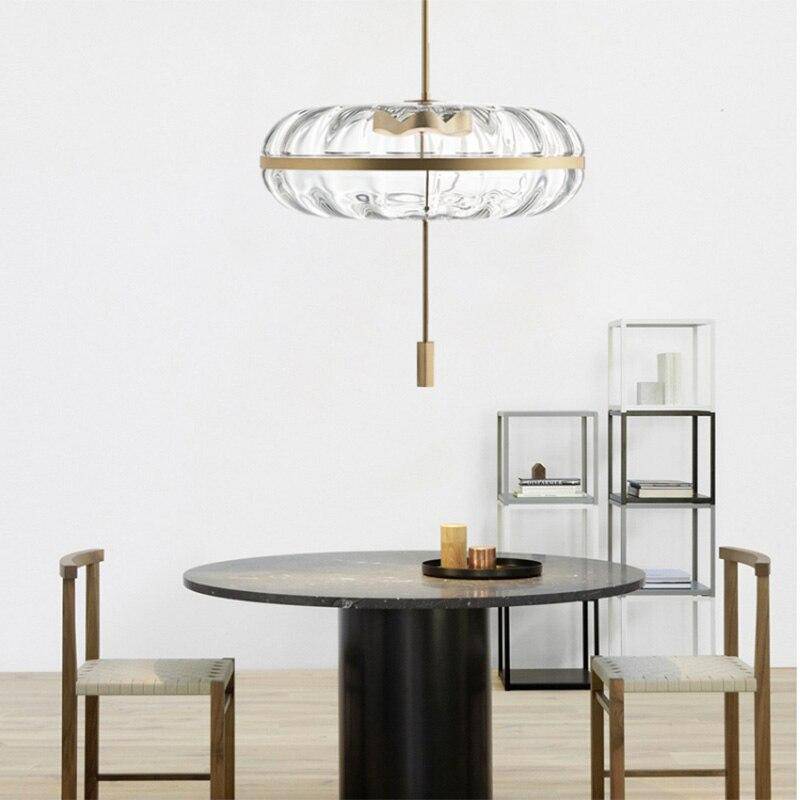 pendant light LED glass design with golden circle