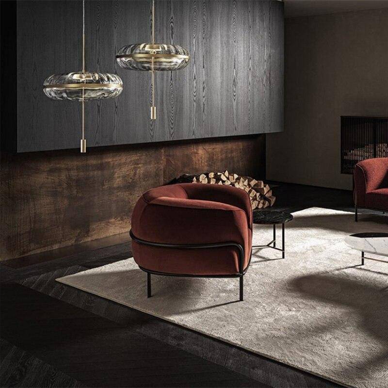 pendant light LED glass design with golden circle