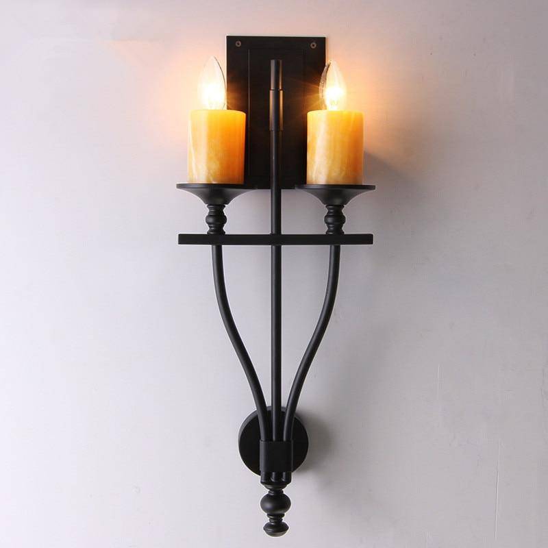 wall lamp retro LED wall light with two marble bulbs