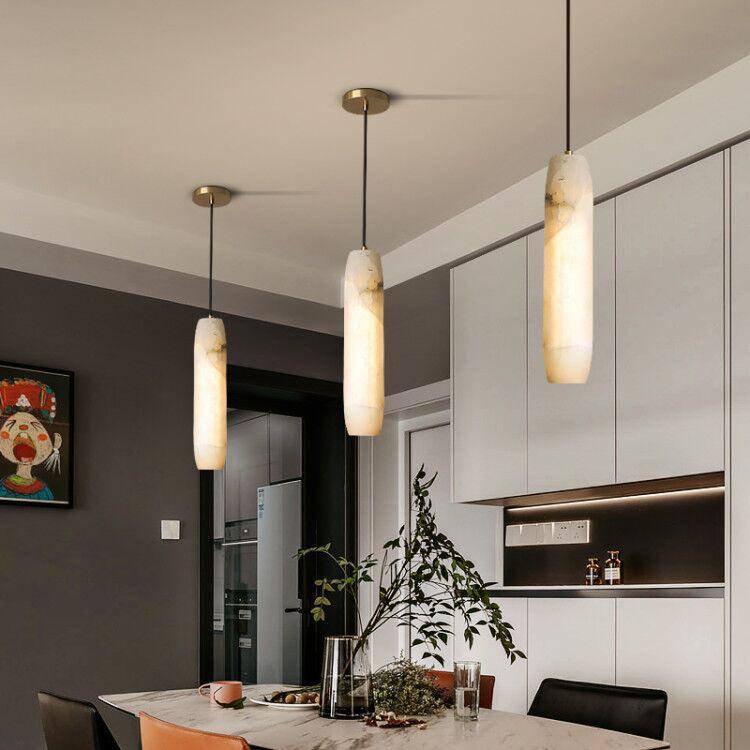 Suspension design LED avec abat-jour en marbre blanc Luxury - vue 4 sur 6