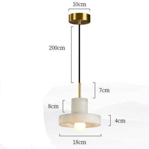 Suspension design LED avec abat-jour arrondi en marbre blanc Luxury - vue 5 sur 7