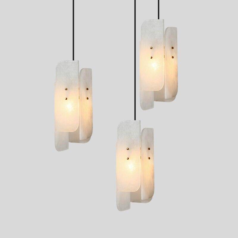 Lámpara de suspensión design en mármol blanco LED Estilo de lujo