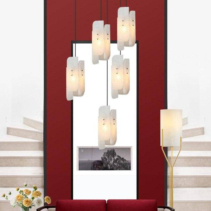 Suspension design en marbre blanc LED style Luxury - vue 4 sur 7