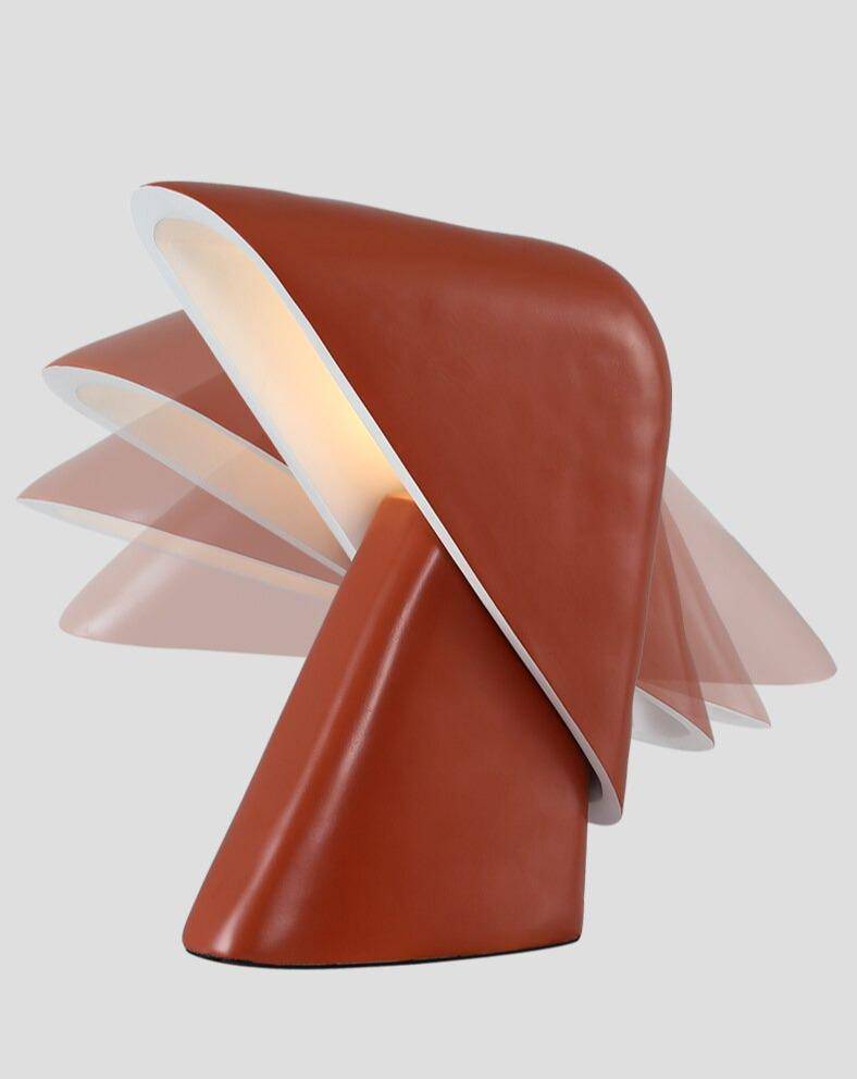LED design table lamp with lampshade coloured triangular Luxury