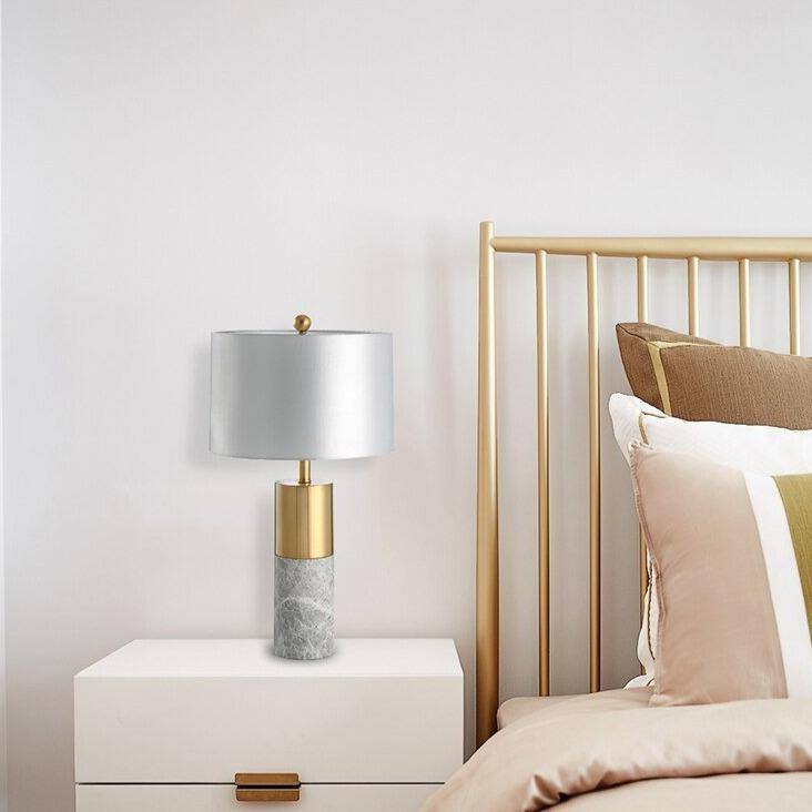 Design table lamp in marble and lampshade