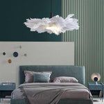 Suspension à plumes LED style romantique