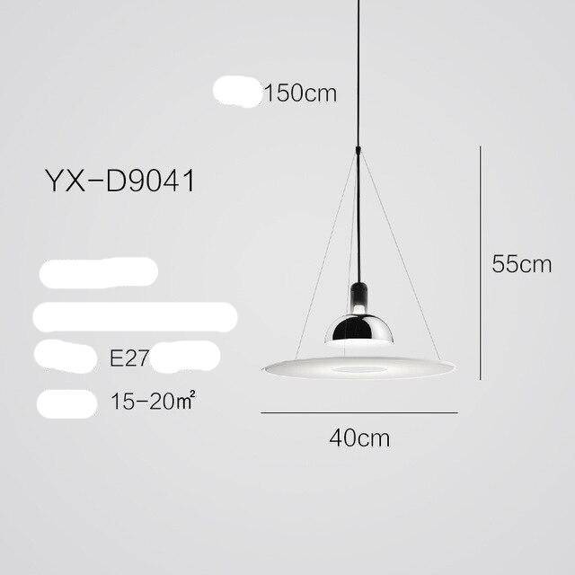 Suspension design LED avec disque en métal Nordic