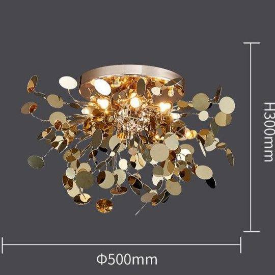 Lámpara de techo design LED con hojas de oro Creative