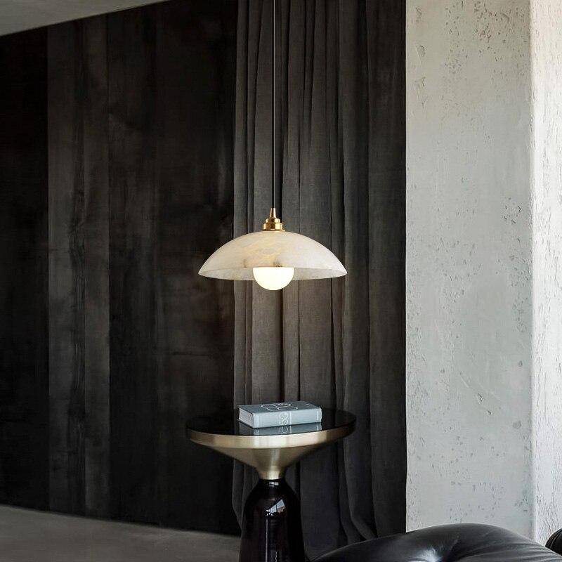 Suspension moderne en marbre blanc LED - vue 4 sur 8