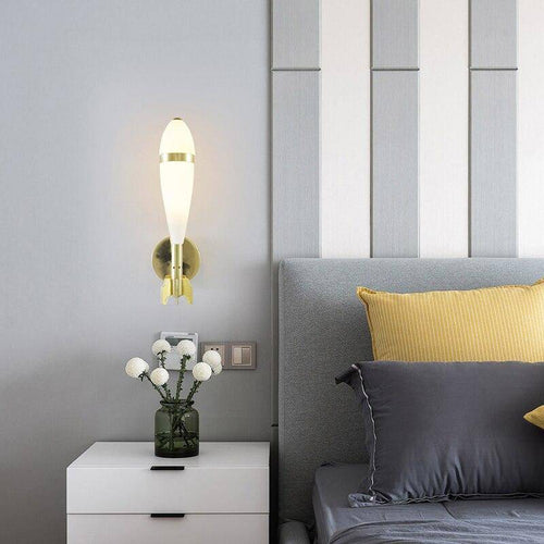 Applique murale LED pour enfant imitation fusée en métal doré - vue 6 sur 5